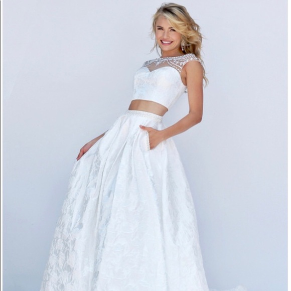 Authentic white Sheri Hill two piece dress! - Picture 2 of 5